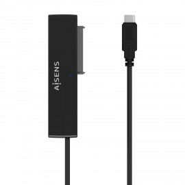 AISENS Adaptador ASE-35C02B SATA a USB-C USB 3.0/USB3.1 GEN1 para Discos Duros 2.5'' y 3.5'' con Alimentador, Negro