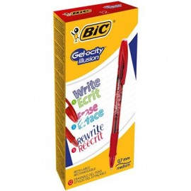 BIC Gel-ocity illusion Bolígrafo de gel con tapa Rojo 12 pieza(s) - 943442