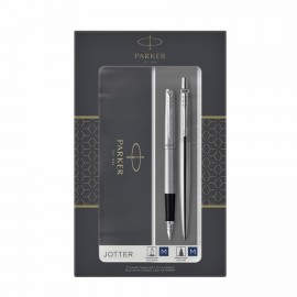 Parker 2093258 juego de bolígrafos Negro, Plata 2 pieza(s)