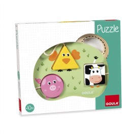 Goula 3 pcs Farm Animals Puzzle Rompecabezas de figuras 3 pieza(s) Granja