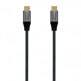 AISENS Cable USB 3.2 Gen2x2 Aluminio 20Gbps 8K@30Hz 5A 100W E-Mark, Tipo USB-C/M-USB-C/M, Gris, 1.0 m - A107-0671