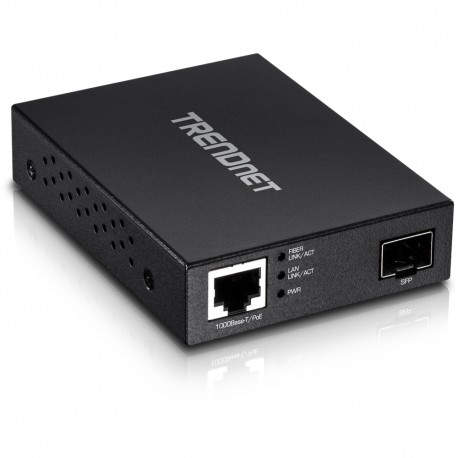Trendnet TFC-PGSFP convertidor de medio 2000 Mbit/s Negro