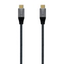 AISENS Cable USB 3.2 Gen2x2 Aluminio 20Gbps 8K@30Hz 5A 100W E-Mark, Tipo USB-C/M-USB-C/M, Gris, 0.6 m