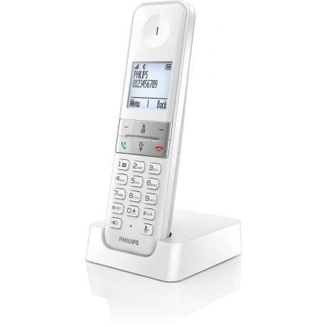 Philips D4701W/34 teléfono Teléfono DECT Identificador de llamadas Blanco