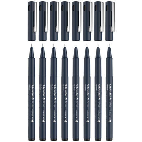 Schneider Schreibgeräte Pictus rotulador de punta fina Negro 8 pieza(s)