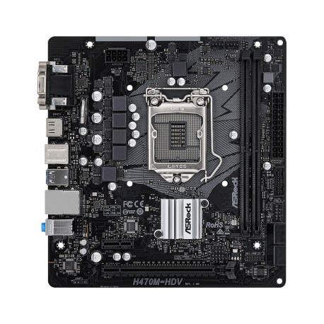 Asrock H470M-HDV Intel H470 LGA 1200 (Socket H5) micro ATX