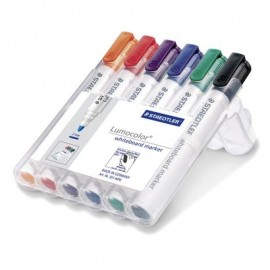 Staedtler Lumocolor whiteboard marker 351 marcador 6 pieza(s) Punta redonda Negro, Azul, Verde, Naranja, Rojo, Violeta
