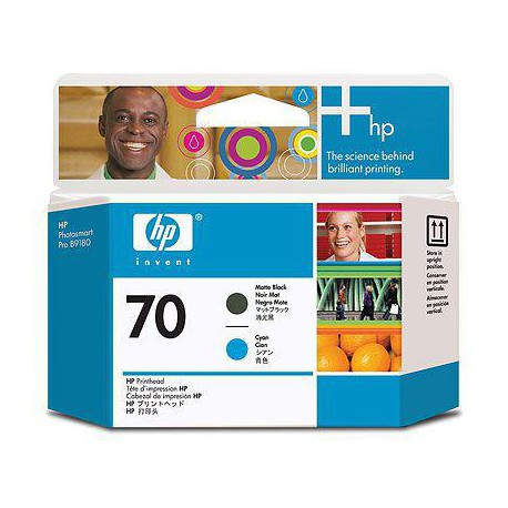 HP 70 Matte Black and Cyan Printhead C9404A