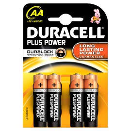DURACELL pila alcalina Plus Power LR6 AA PACK-4