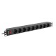 Lanberg PDU-09F-0300-BK unidad de distribución de energía (PDU) 9 salidas AC 1U Negro, Gris