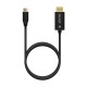 AISENS Cable Conversor Aluminio USB-C a Displayport 8K@60Hz, USB-C/M-DP/M, Negro, 1.8M