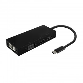 AISENS Conversor USB-C A DP/DVI/HDMI/VGA, USB-C/M-DP/H-DVI/H-HDMI/H-Vga/H, Negro, 15cm