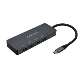 AISENS Hub USB3.2 Gen1 5G USB-C, USB-C/M-4xUSB-C/H, Gris, 15cm
