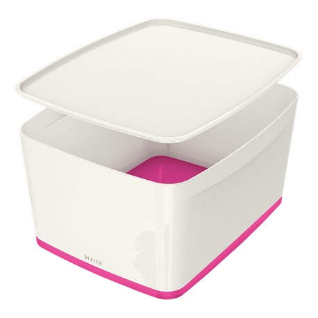 Leitz MyBox Bandeja de almacenamiento Rectangular Acrilonitrilo butadieno estireno (ABS) Rosa, Blanco