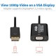 Tripp Lite P134-06N-VGA-V2 adaptador de cable de vídeo 0,15 m DisplayPort VGA (HD15) Negro