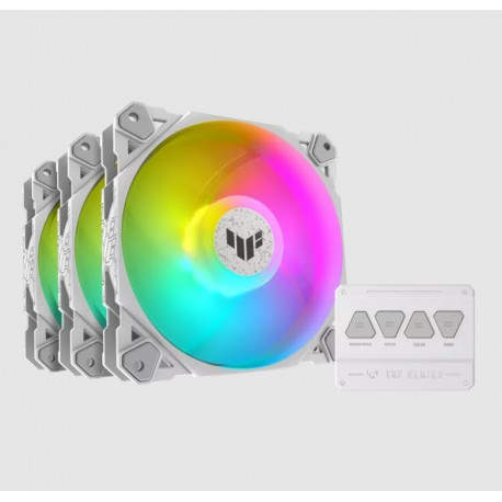 ASUS TUF GAMING TF120 ARGB WHITE EDITION 3IN1 Carcasa del ordenador Refrigerador de aire 12 cm Blanco 3 pieza(s)