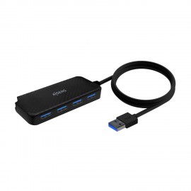 AISENS Hub USB 3.0, Tipo A/M-4x Tipo A/H, Negro, 60cm