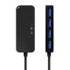 AISENS Hub USB 3.0, Tipo A/M-4x Tipo A/H, Negro, 60cm