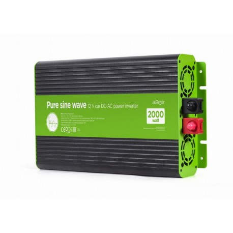 EnerGenie EG-PWC-PS2000-01 adaptador e inversor de corriente Auto 2000 W Negro, Verde