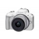 Canon EOS R50, White + RF-S 18-45mm F4.5-6.3 IS STM Kit MILC 24,2 MP CMOS 6000 x 4000 Pixeles Blanco