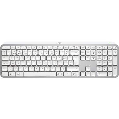 Logitech MX Keys S teclado RF Wireless + Bluetooth Portugués Aluminio, Blanco