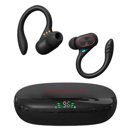 Avenzo AV-TW5011B auricular y casco Auriculares Inalámbrico gancho de oreja Deportes USB Tipo C Bluetooth Negro, Rojo
