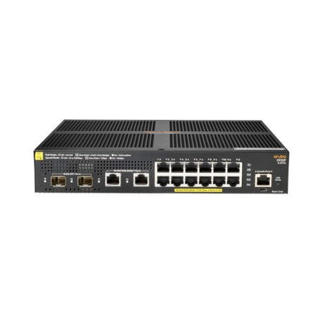 Aruba 2930F 12G PoE+ 2G/2SFP+ Gestionado L3 Gigabit Ethernet (10/100/1000) Energía sobre Ethernet (PoE) 1U Negro