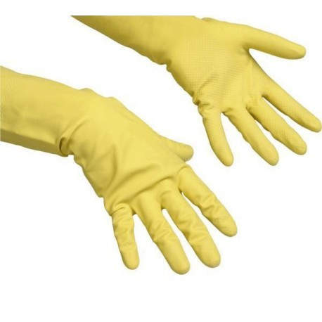 Vileda 101018 guante de seguridad Guantes de jardinero Amarillo Algodón, Látex