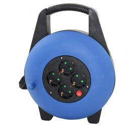 Silver Electronics Enrollacables Multienchufe de 4 tomas y 10 metros de cable