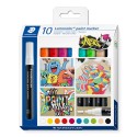 Staedtler 349 C10 rotulador para colorear Beige, Negro, Azul, Verde, Naranja, Rosa, Rojo, Turquesa, Blanco, Amarillo 10 pieza(s)