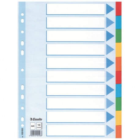Esselte Multicoloured Card Divider divisor Multicolor 1 pieza(s)