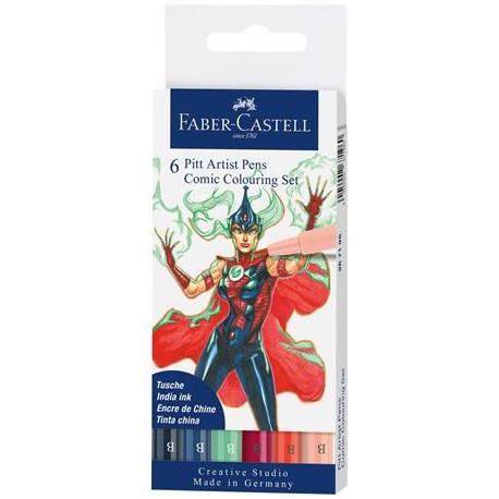 Faber-Castell 267196 pluma fuente Beige, Azul, Verde, Indigo, Rosa, Rojo 6 pieza(s)