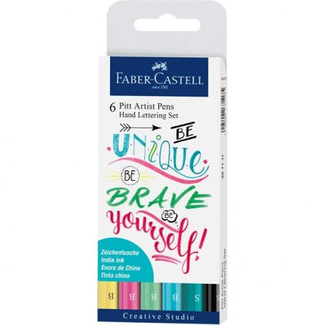 Faber-Castell 267116 pluma fuente Negro, Verde, Rosa, Turquesa, Amarillo 6 pieza(s)