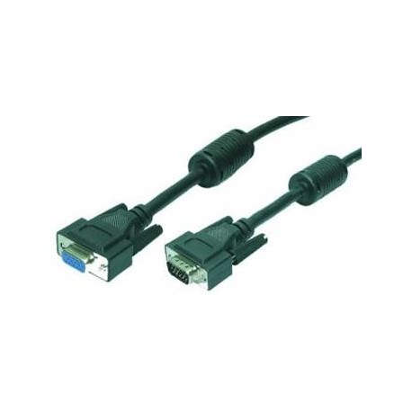 CABLE VGA M-H 5M HD DB15 EXTENSOR LOGILINK NEGRO