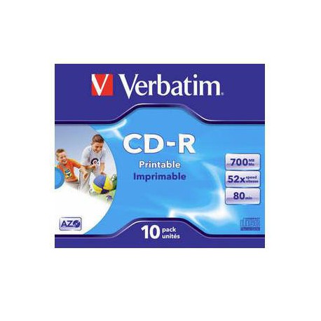 Verbatim CD-R AZO Wide Inkjet Printable 43325