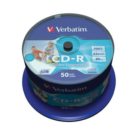 Verbatim CD-R AZO Wide Inkjet Printable - ID Branded 43309