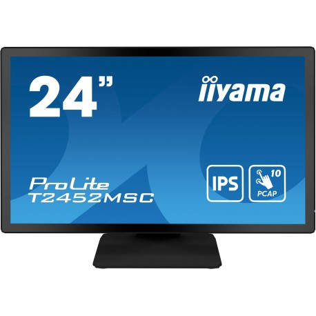 iiyama ProLite T2452MSC-B1 pantalla para PC 60,5 cm (23.8'') 1920 x 1080 Pixeles Full HD LCD Pantalla táctil Multi-usuario Negro