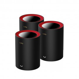 Cudy M3000 3-Pack Doble banda (2,4 GHz / 5 GHz) Wi-Fi 6 (802.11ax) Negro, Rojo 1 Interno