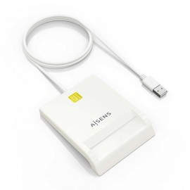 AISENS Lector de Tarjeta Inteligente DNI, Blanco