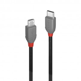 Lindy 36892 cable USB 2 m USB 2.0 USB C Micro-USB B Negro, Gris