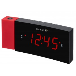 Sunstech FRDP3 Reloj Digital Negro, Rojo radio