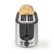 Nedis KABT300EAL tostadora 7 2 rebanada(s) 1000 W Aluminio, Negro