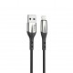 Cable qcharx toronto usb a lightning 3a - 1 m - zinc negro cordon suave