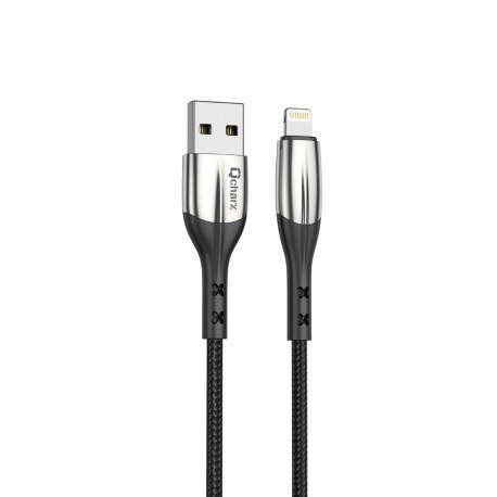 Cable qcharx toronto usb a lightning 3a - 1 m - zinc negro cordon suave