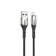Cable qcharx toronto usb a lightning 3a - 1 m - zinc negro cordon suave