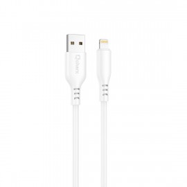 Cable qcharx tokyo usb a lightning 3a - 1 m - silicona blanco tacto suave