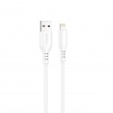 Cable qcharx tokyo usb a lightning 3a - 1 m - silicona blanco tacto suave