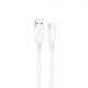 Cable qcharx tokyo usb a tipo c 3a - 1 m - silicona blanco tacto suave