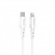 Cable qcharx sofia tipo c  a lightning 3a 20w - 1 m - pvc blanco