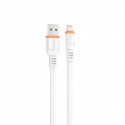 Cable qcharx rome usb a lightning 3a - 1 m - pvc plano blanco